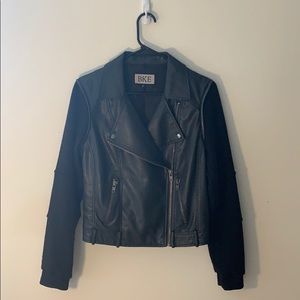 BKE leather jacket with soft sleeves